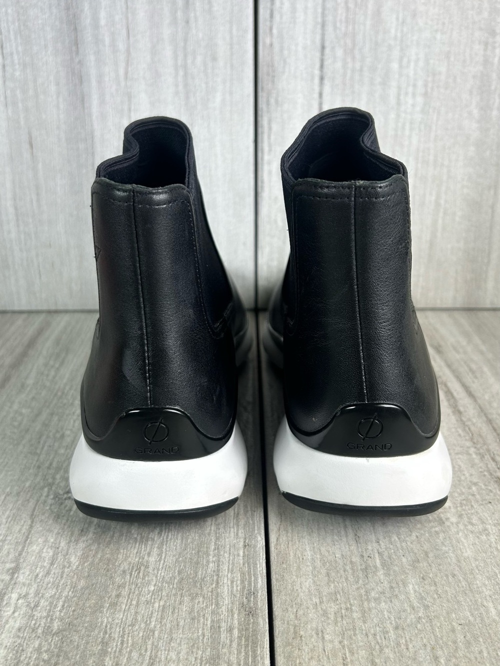 Cole Haan 3.ZeroGrand Chelsea Sneaker Boot Black Leather Slip-On Womens Size 8 B - Picture 8 of 11